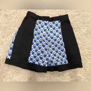 Peter Pilotto Black and Blue Geometric Skirt